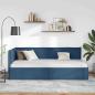 Preview: Eckbettgestell mit Kopfteil Blau 90 x 200 cm Stoff