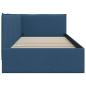 Preview: Eckbettgestell mit Kopfteil Blau 90 x 200 cm Stoff