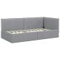 Preview: Eckbettgestell mit Kopfteil Hellgrau 100 x 200 cm Stoff