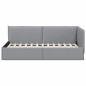 Preview: Eckbettgestell mit Kopfteil Hellgrau 100 x 200 cm Stoff