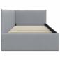 Preview: Eckbettgestell mit Kopfteil Hellgrau 100 x 200 cm Stoff