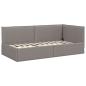 Preview: ARDEBO.de - Eckbettgestell mit Kopfteil Taupe 100 x 200 cm Stoff