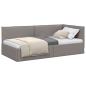 Preview: Eckbettgestell mit Kopfteil Taupe 100 x 200 cm Stoff