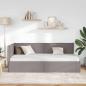 Preview: Eckbettgestell mit Kopfteil Taupe 100 x 200 cm Stoff