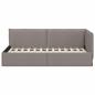 Preview: Eckbettgestell mit Kopfteil Taupe 100 x 200 cm Stoff
