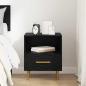 Preview: Nachttisch Schwarz 40 x 35 x 47,5 cm Holzwerkstoff