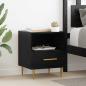 Preview: ARDEBO.de - Nachttisch 2 pcs Schwarz 40 x 35 x 47,5 cm Holzwerkstoff