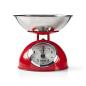 Preview: ARDEBO.de - Retro-Küchenwaage | Analog | Metallgehäuse | Abnehmbare Schale | Max. 5kg | 25-Gramm-Schritte | Rot
