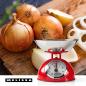 Preview: Retro-Küchenwaage | Analog | Metallgehäuse | Abnehmbare Schale | Max. 5kg | 25-Gramm-Schritte | Rot