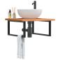 Preview: ARDEBO.de - Waschbeckenregal Wandmontage Stahl und Massivholz Buche