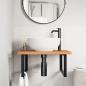 Preview: Waschbeckenregal Wandmontage Stahl und Massivholz Buche