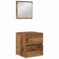 Preview: Badezimmermöbel Set 3 pcs Altes Holz und Weiß Mittel