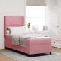 Preview: ARDEBO.de - Boxspringbett mit Kopfteil Rosa 80 x 200 cm Samt
