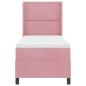 Preview: LED Boxspringbett mit Matratze Rosa 80 x 200 cm Samt