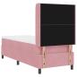 Preview: LED Boxspringbett mit Matratze Rosa 80 x 200 cm Samt