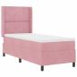 Preview: LED Boxspringbett mit Matratze Rosa 80 x 200 cm Samt