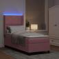 Preview: LED Boxspringbett mit Matratze Rosa 80 x 200 cm Samt