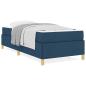 Preview: Boxspringbett Blau und Braun und Weiß 80 x 200 cm Stoff