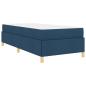Preview: Boxspringbett Blau und Braun und Weiß 80 x 200 cm Stoff