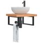 Preview: ARDEBO.de - Waschbeckenregal Wandmontage Stahl und Massivholz Buche