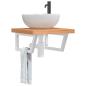 Preview: ARDEBO.de - Waschbeckenregal Wandmontage Stahl und Massivholz Buche