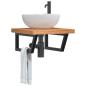 Preview: ARDEBO.de - Waschbeckenregal Wandmontage Stahl und Massivholz Buche
