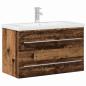 Preview: Badezimmer Waschbecken Schrank Altholz 80 x 38.5 x 48 cm