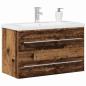 Preview: Badezimmer Waschbecken Schrank Altholz 80 x 38.5 x 48 cm