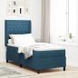 Preview: ARDEBO.de - LED Boxspringbett mit Matratze mit Kissen Blau 80 x 200 cm Samt