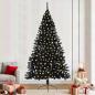 Preview: ARDEBO.de - Weihnachtsbaum mit dekorativen Saitenlichtern Schwarz 240 cm