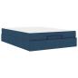 Preview: Bettgestell mit Speicher Blau 160 x 200 cm Stoff