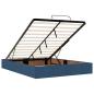 Preview: Bettgestell mit Speicher Blau 160 x 200 cm Stoff