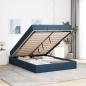 Preview: Bettgestell mit Speicher Blau 160 x 200 cm Stoff