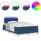 Preview: Boxspringbett mit Matratze mit Kopfteil Blau 120 x 190 cm Stoff