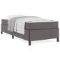 Preview: Bettgestell mit Matratze Grau 80 x 200 cm Kunstleder