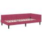 Preview: Eckbettgestell Weinrot 80 x 200 cm Samt und Engineered Holz
