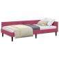 Preview: Eckbettgestell Weinrot 80 x 200 cm Samt und Engineered Holz