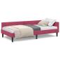 Preview: Eckbettgestell Weinrot 80 x 200 cm Samt und Engineered Holz