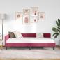 Preview: Eckbettgestell Weinrot 80 x 200 cm Samt und Engineered Holz