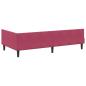 Preview: Eckbettgestell Weinrot 80 x 200 cm Samt und Engineered Holz