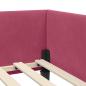 Preview: Eckbettgestell Weinrot 80 x 200 cm Samt und Engineered Holz