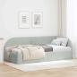 Preview: ARDEBO.de - Eckbettgestell mit Kopfteil Hellgrau 90 x 200 cm Samt
