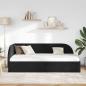 Preview: Eckbettgestell mit Kopfteil Schwarz 90 x 200 cm Samt