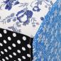 Preview: Fußhocker Patchwork Blau & Weiß