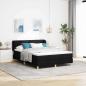 Preview: ARDEBO.de - Boxspringbett mit Matratze Creme 90x200 cm Stoff Schwarz