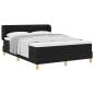 Preview: Boxspringbett mit Matratze Creme 90x200 cm Stoff Schwarz