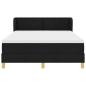 Preview: Boxspringbett mit Matratze Creme 90x200 cm Stoff Schwarz