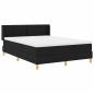 Preview: Boxspringbett mit Matratze Weiß und Schwarz 140 x 190 cm Stoff