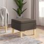 Preview: ARDEBO.de - Hocker mit Holzbeinen Taupe Stoff