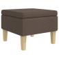 Preview: Hocker mit Holzbeinen Taupe Stoff